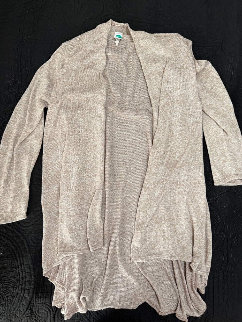 Open-Front Light Taupe Women's Cardigan Sweater